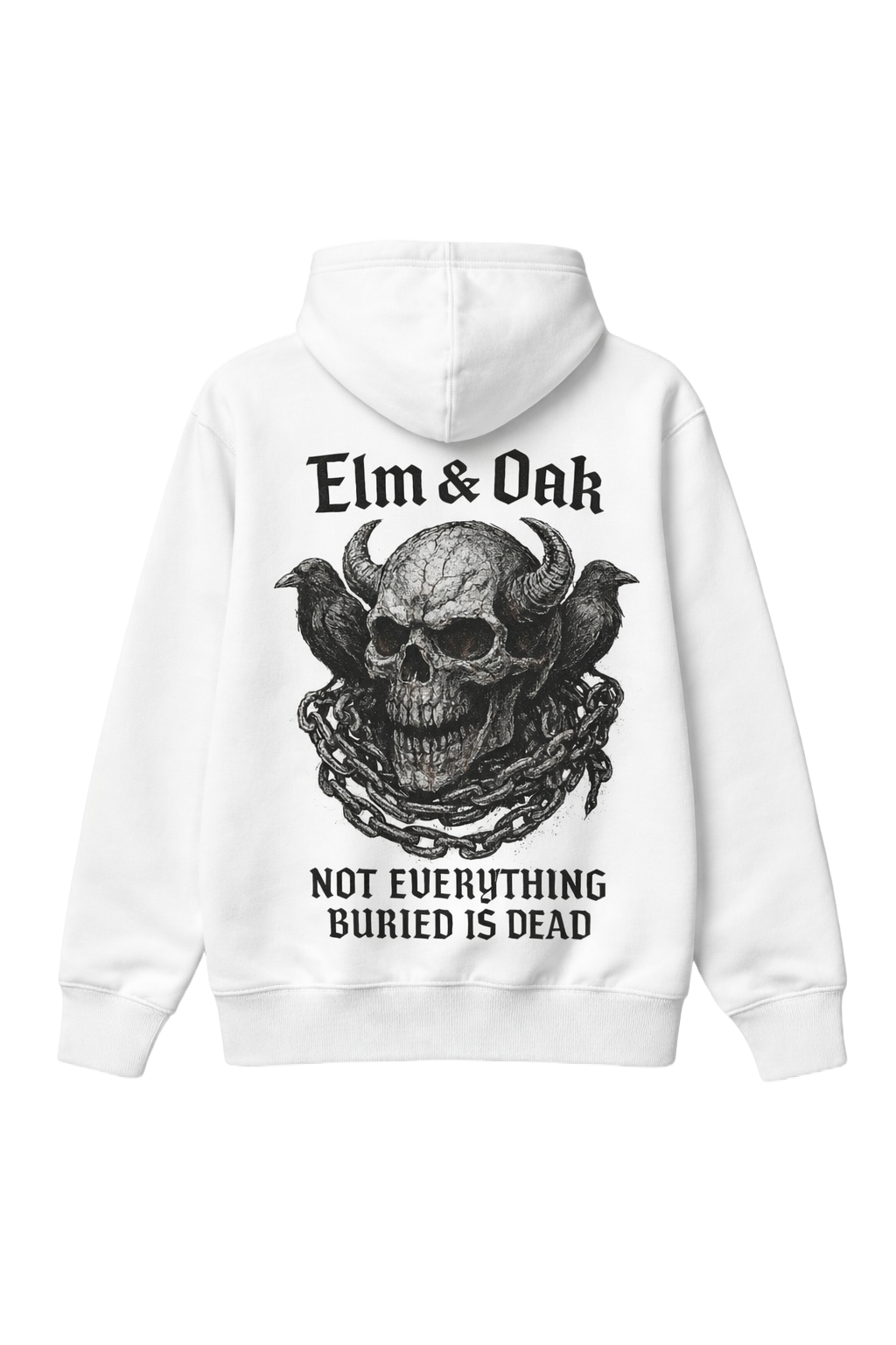 Gothic Design Hoodie (White )