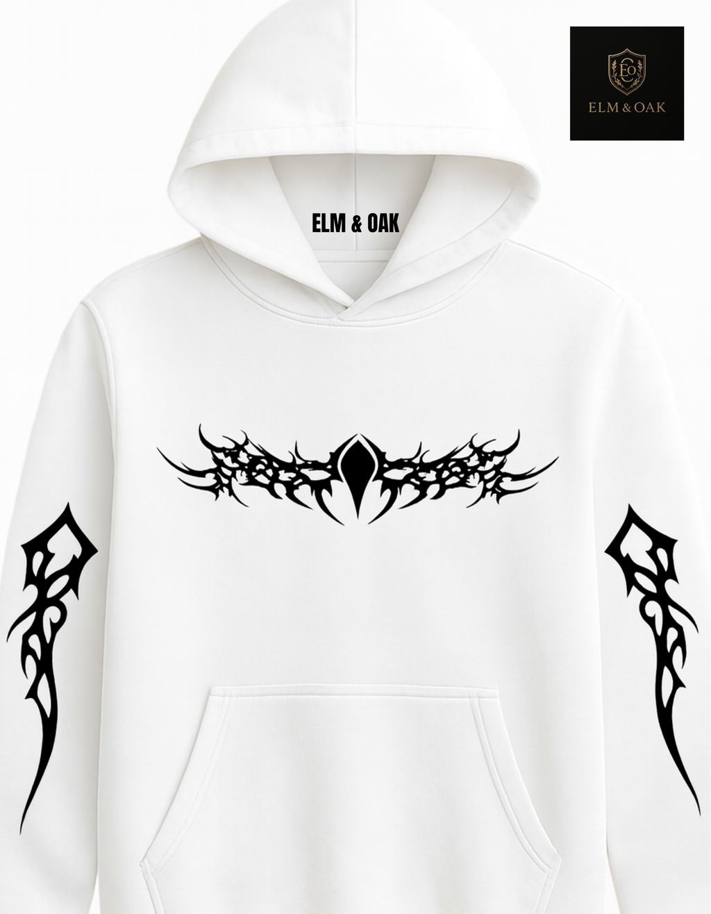 Gothic Design Hoodie (White )